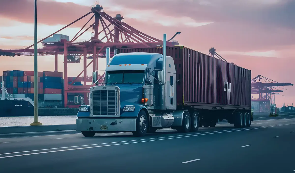 Truck on route